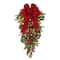 28" Battery-Operated Pre-Lit Decorated Artificial Swag with Red Bow